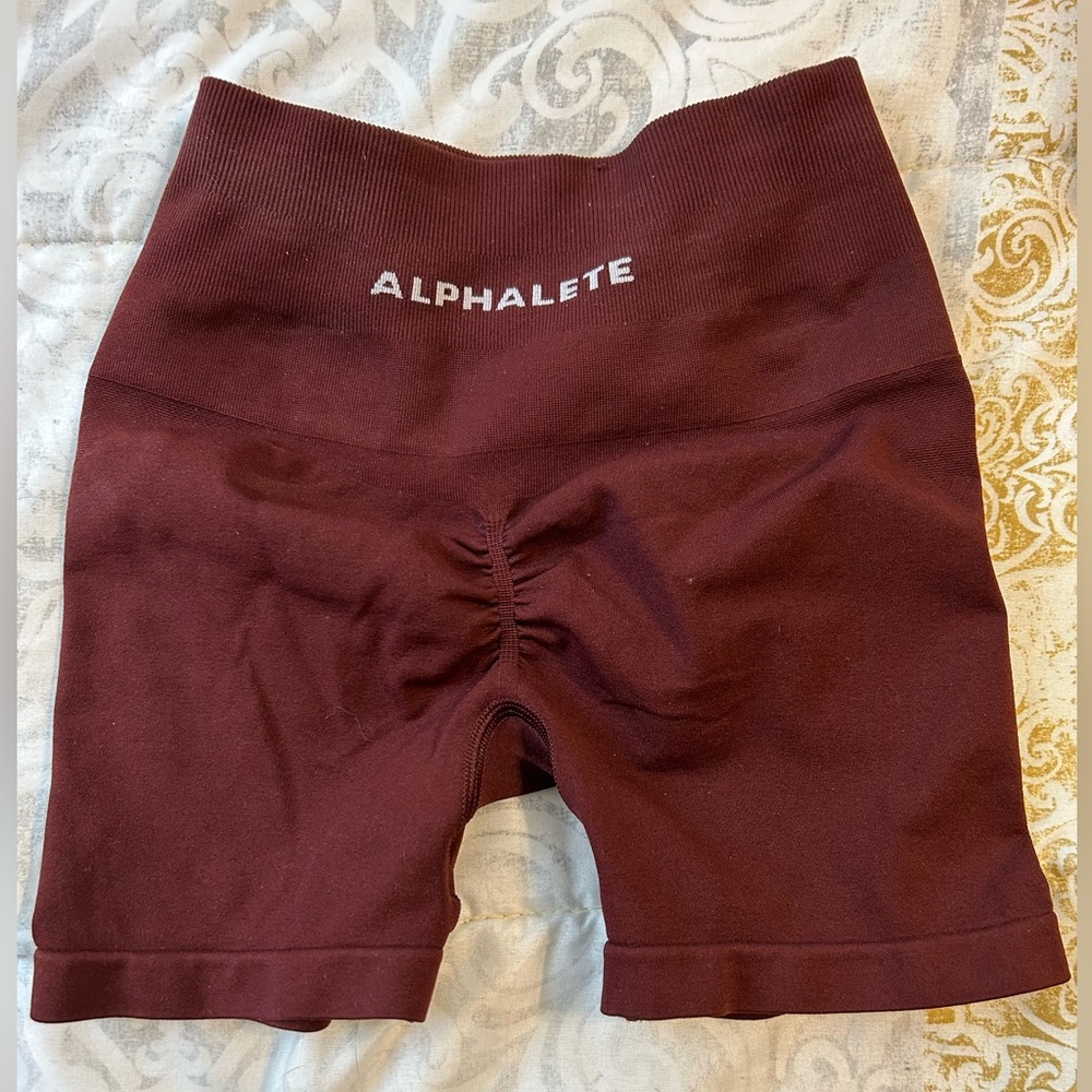 Alphalete maroon spandex shorts